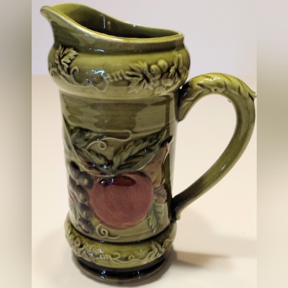 Lefton Hand Painted Ceramic Still Life Art Mini Pitcher Signed Geo Z Lefton
